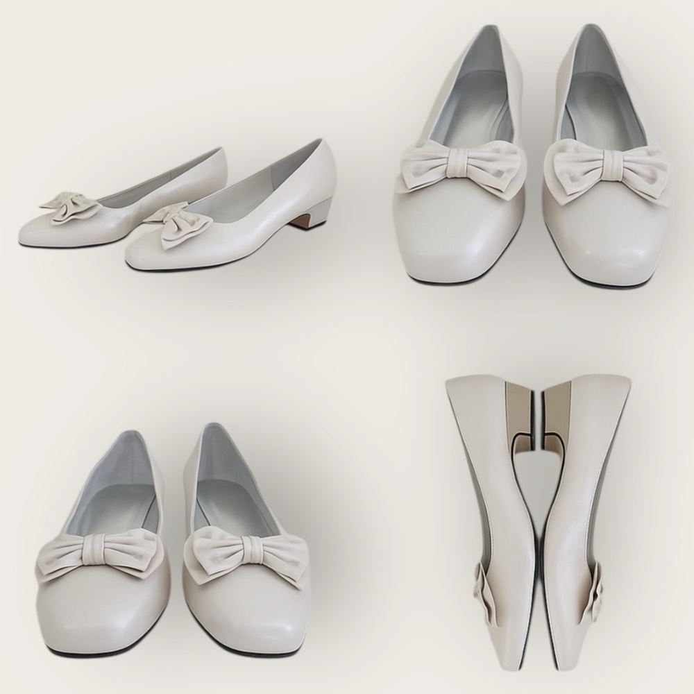 ROSS HOMMERSON Pearl Bow Low Heel Pumps – Size 9N